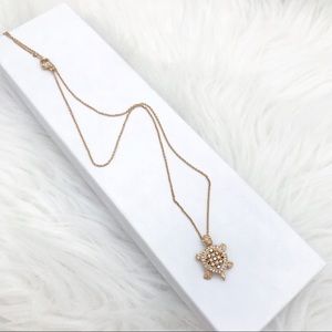 Nadri golden tone cute turtle necklace NWT